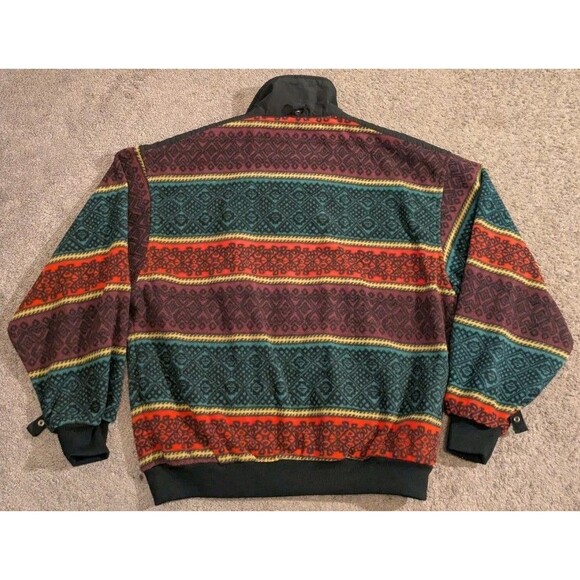 Vintage Obermeyer Skiwear Aztec Print Fleece Full Zip Jacket Men's Small - Picture 2 of 7